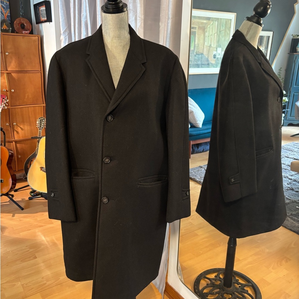 Men's Black Wool Coat